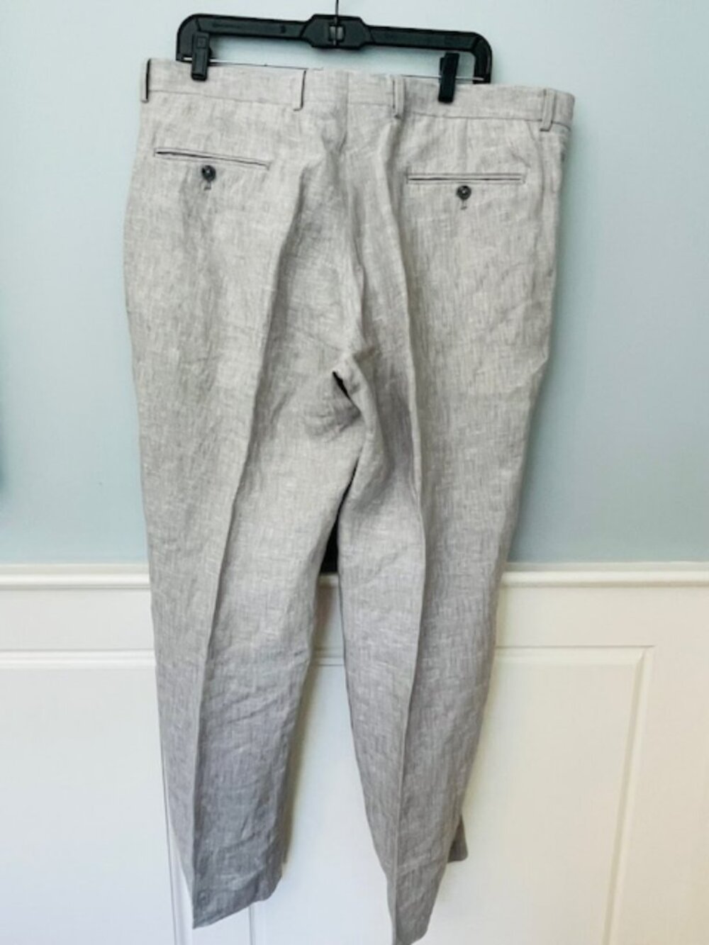 Joseph Abboud 100% Linen Suit Light Gray Summer Tailored 2 Piece Men's 48R X 38 - Picture 10 of 13